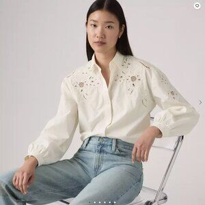 Levi's  Women's  Janie Shirt  White M 100% Cotton